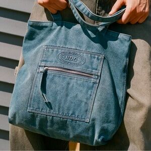 BDG Logo Washed Denim Tote Bag